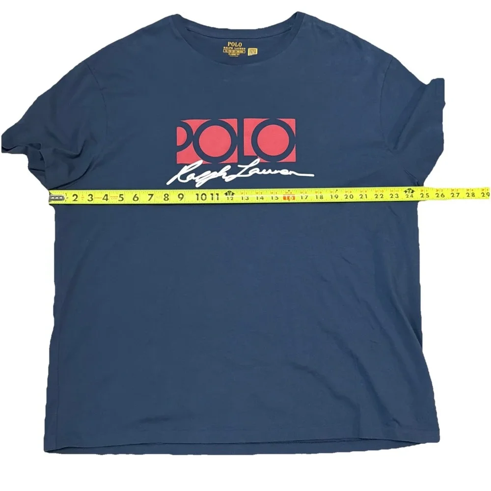 Polo Ralph Lauren Men's Box Logo T Shirt XL‎ Blue EUC